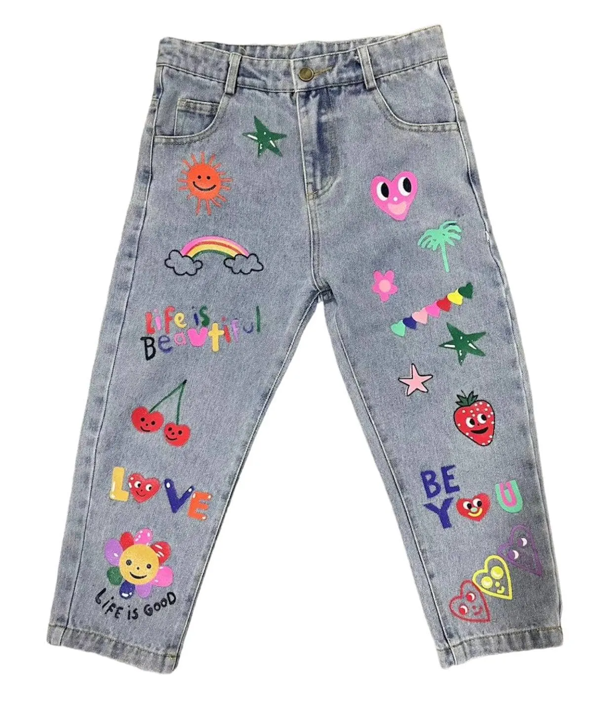 Happy Graffiti Art Jeans