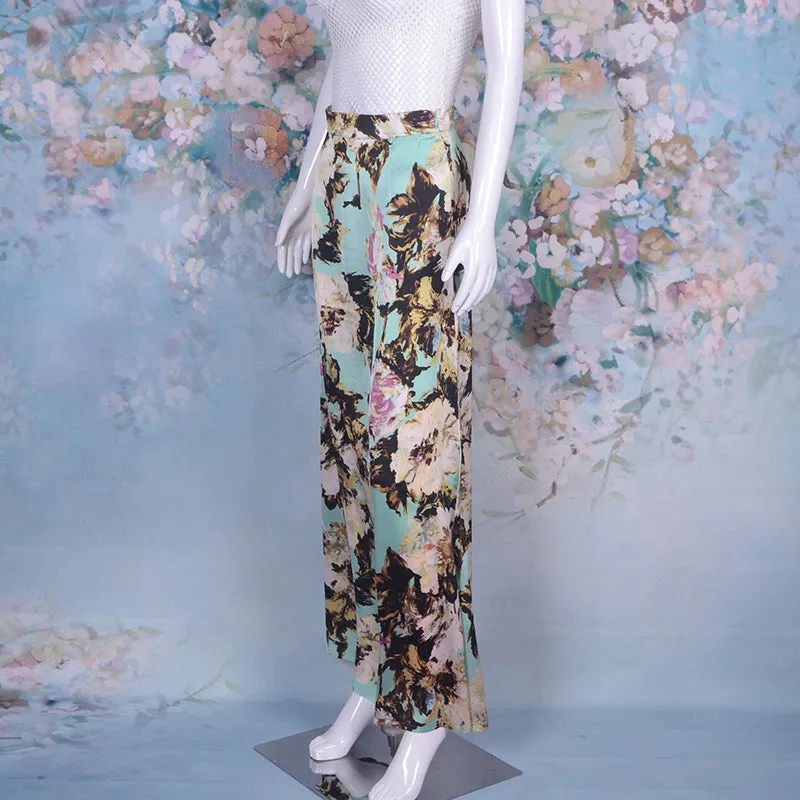 High End Floral Long Beach Skirts Casual Maxi Straight Skirt