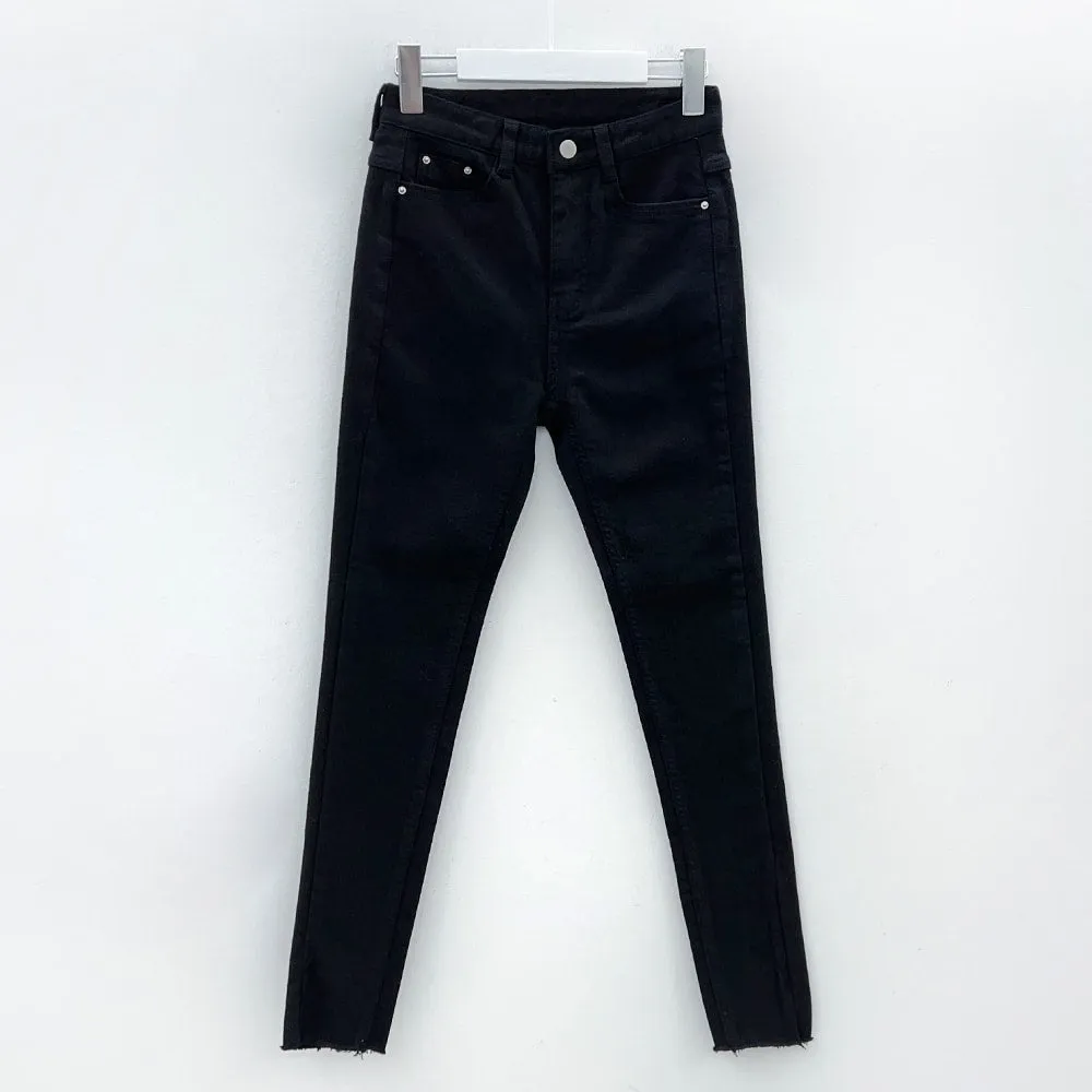 High Waist Cotton Skinny Pants J31