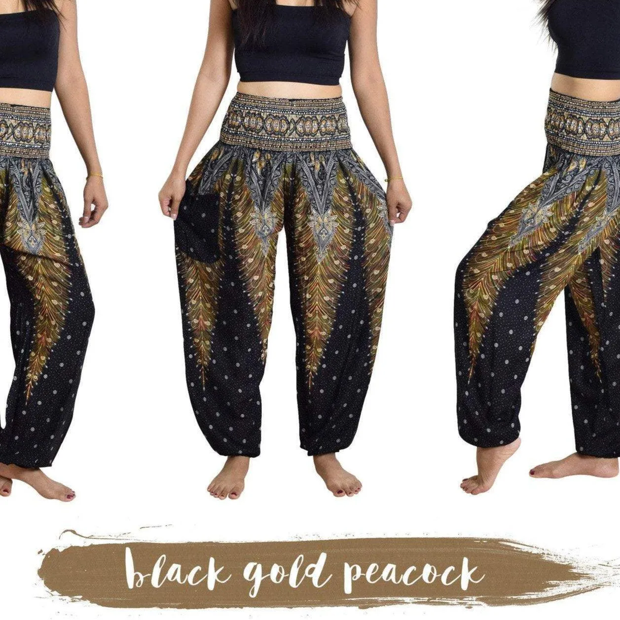 High Waist Peacock pants /  African Tradition Boho Pant