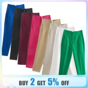 High Waist Slim Fit Cropped Pants: Stylish All-Season Wear