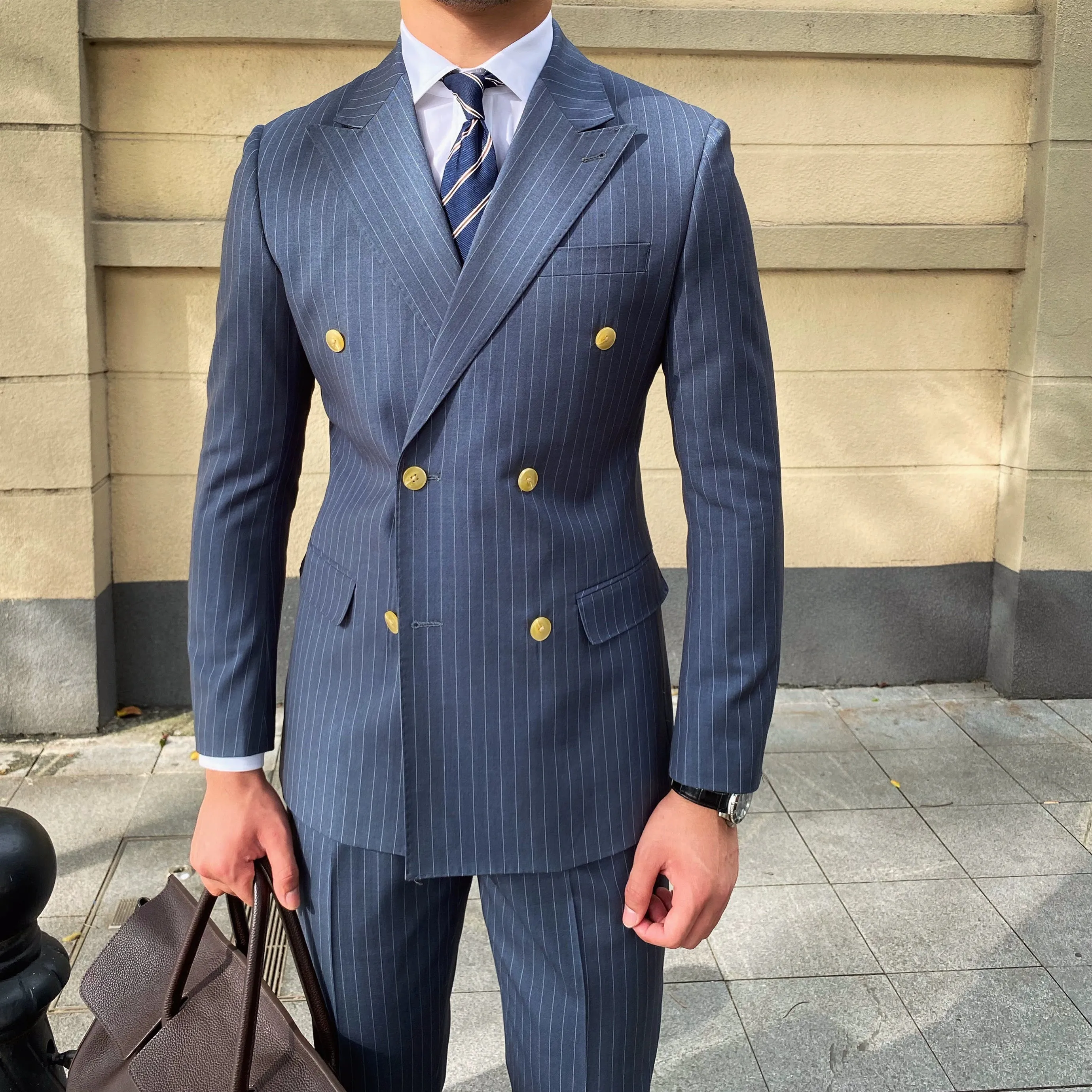 Homemade Fall and Winter Business British Style Slim Fit Suit Suit