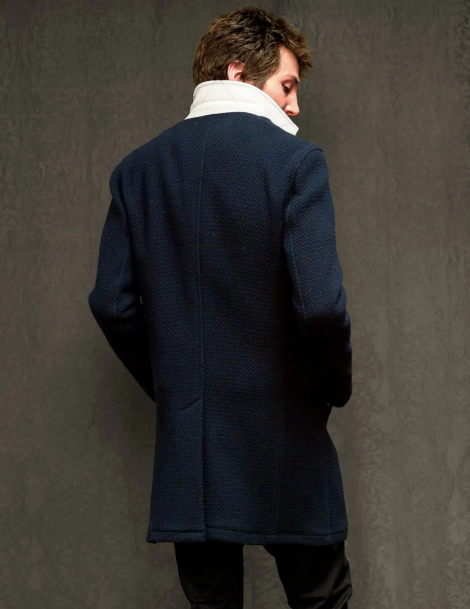 IMMORTAL Silverstone Frock Style Coat - Navy Waffle