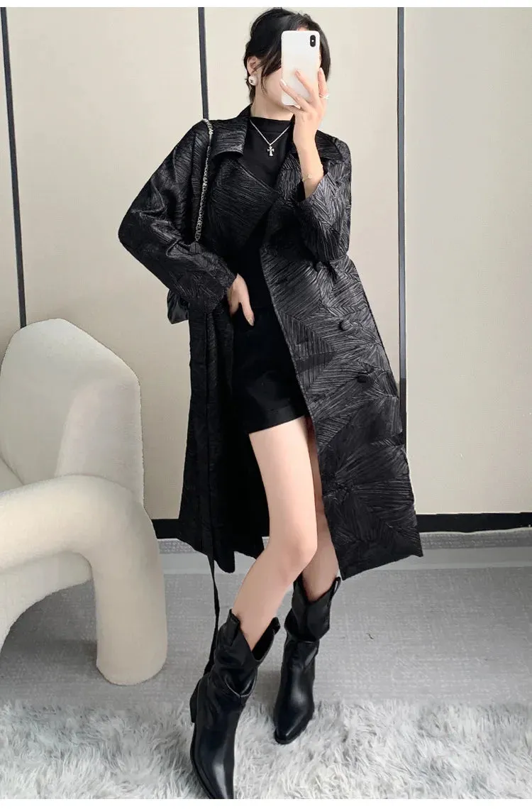 Japanese Pleated Plissé Trench Coat