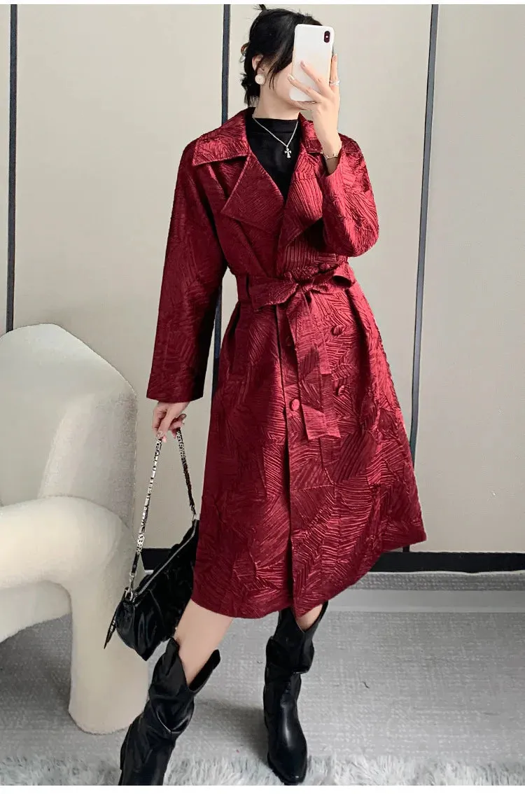 Japanese Pleated Plissé Trench Coat