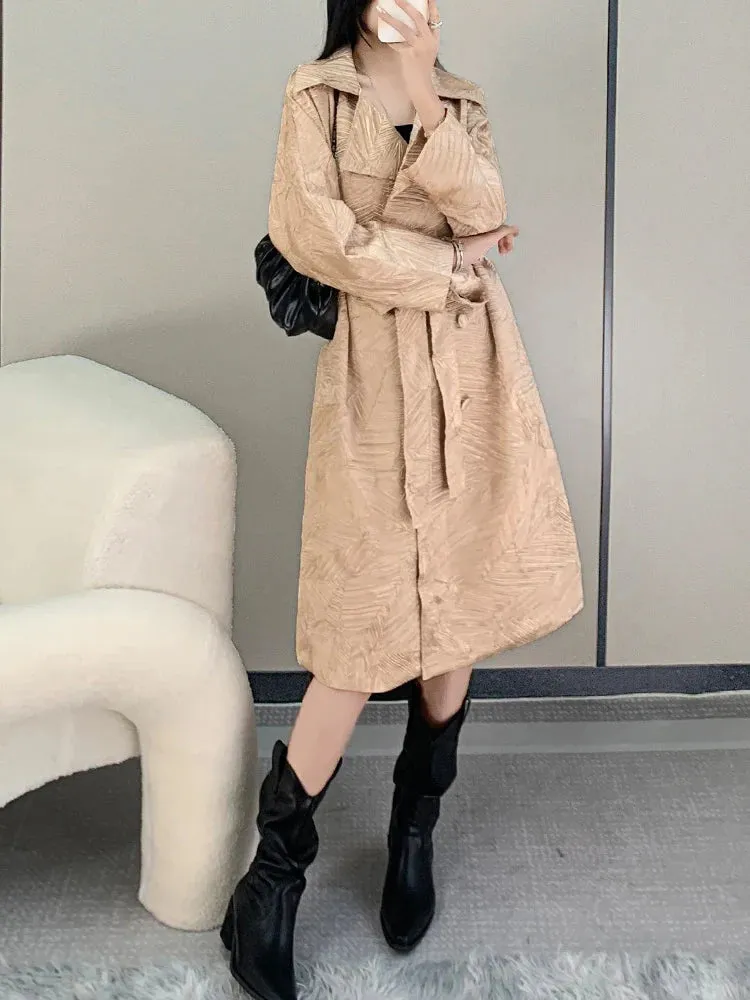 Japanese Pleated Plissé Trench Coat