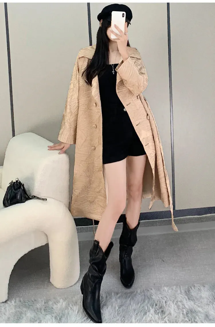 Japanese Pleated Plissé Trench Coat