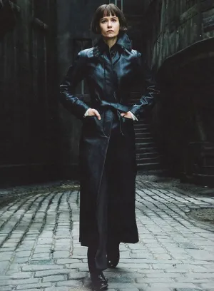 Katherine Waterston Fantastic Beasts Leather Long Coat