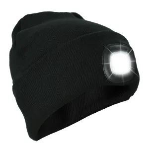 Knit Beanie Hat 4 LED Head Lamp Light Cap Outdoor Hunting Camping Fishing