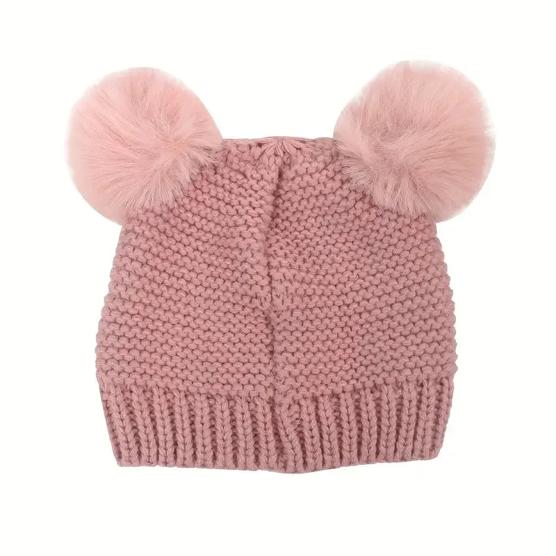 Knitted Beanie Hat, Cute Cold-proof Winter Hat For 6-24 Months Baby Girls