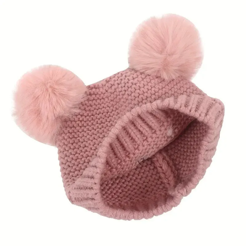 Knitted Beanie Hat, Cute Cold-proof Winter Hat For 6-24 Months Baby Girls