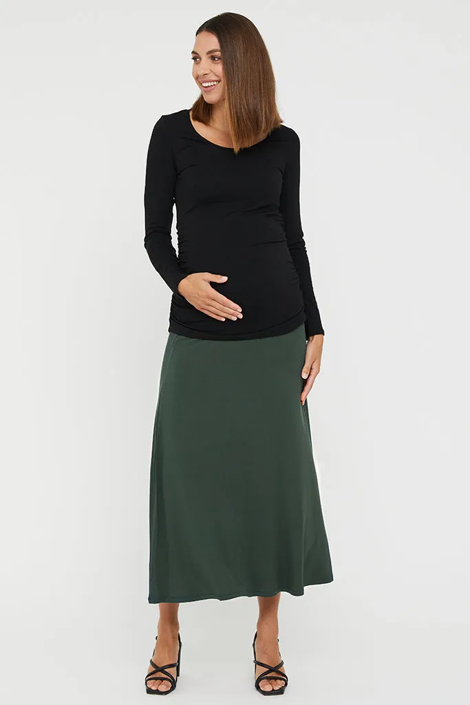 Lana Long Maternity Skirt - Forest