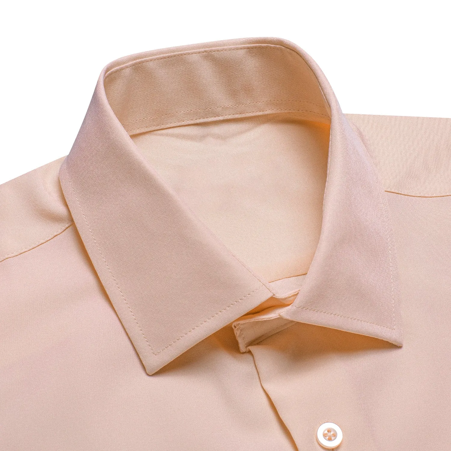 Light Pink Solid Stretchy Men's Long Sleeve Shirt