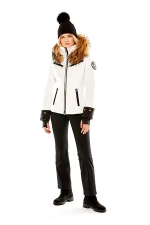 M. Miller Christina White Quilted Jacket With Natural Finn Racoon