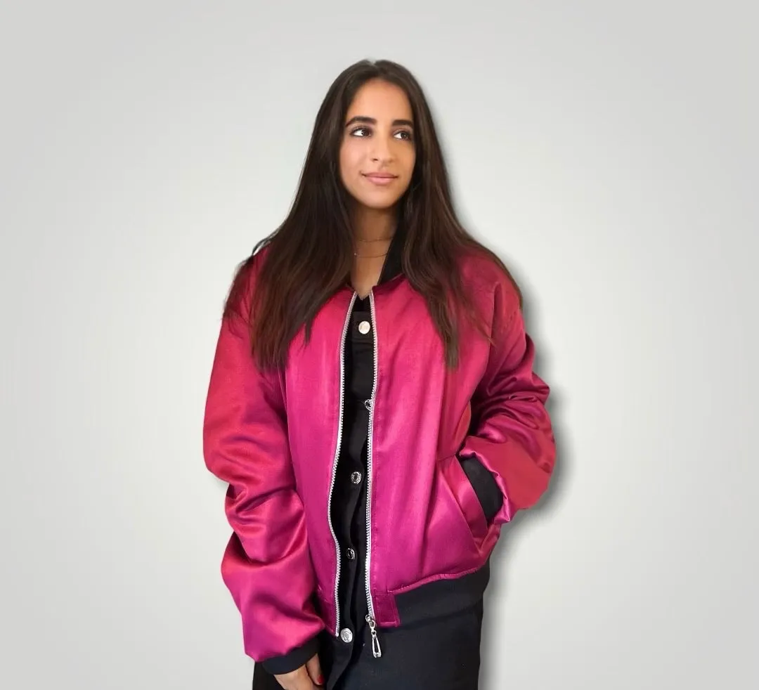 Magenta bomber jacket