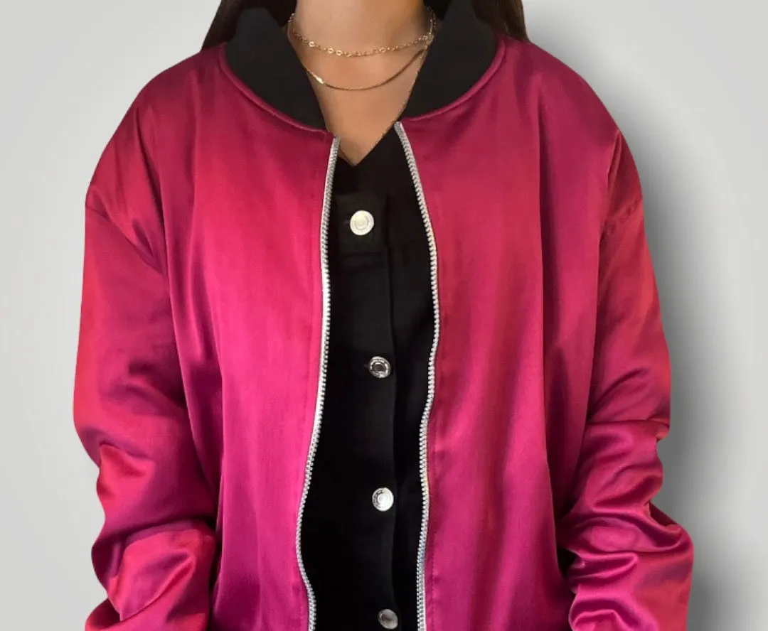 Magenta bomber jacket