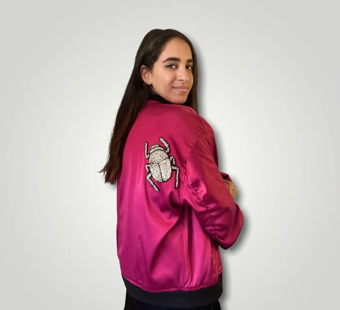 Magenta bomber jacket