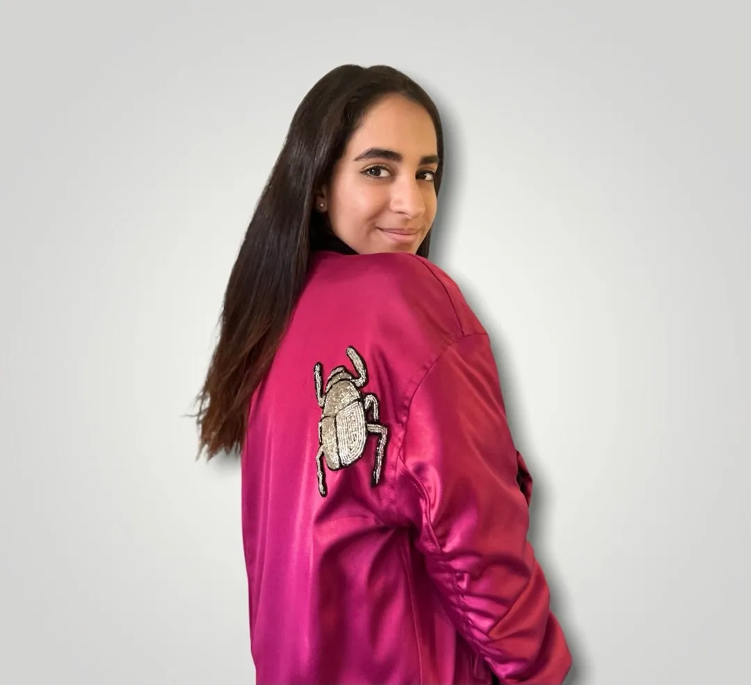 Magenta bomber jacket