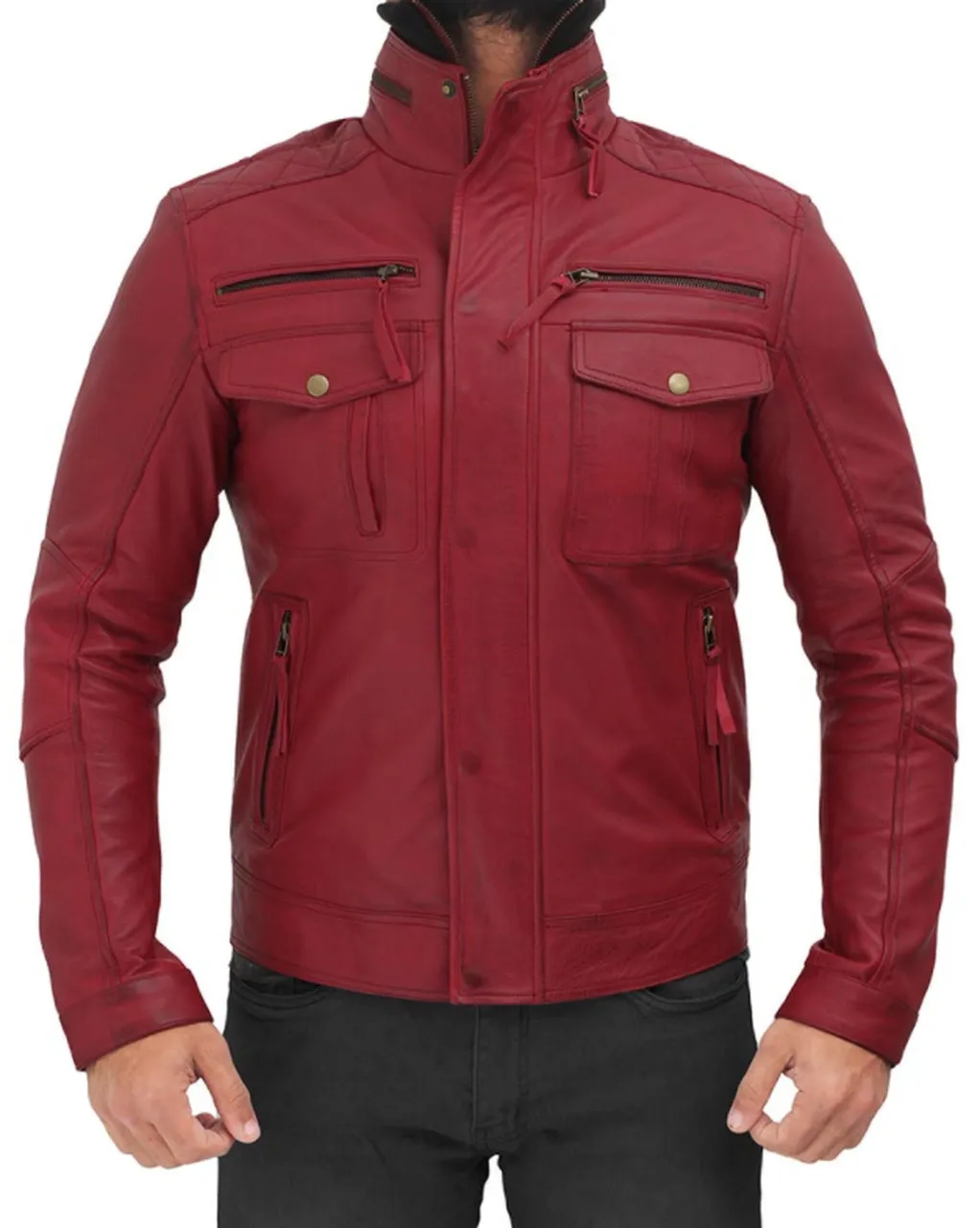 Maroon Leather Jacket | Genuine Sheep Leather Jacket