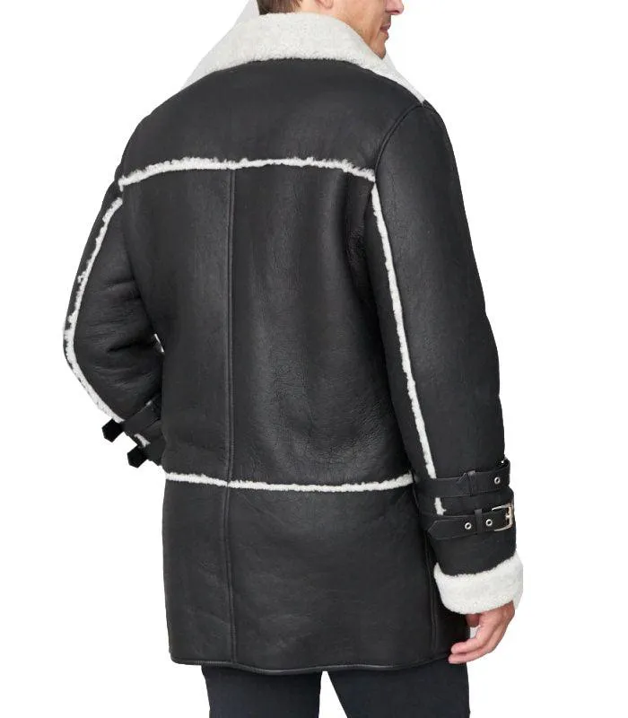 Men's Black Sheepskin Shearling Coat