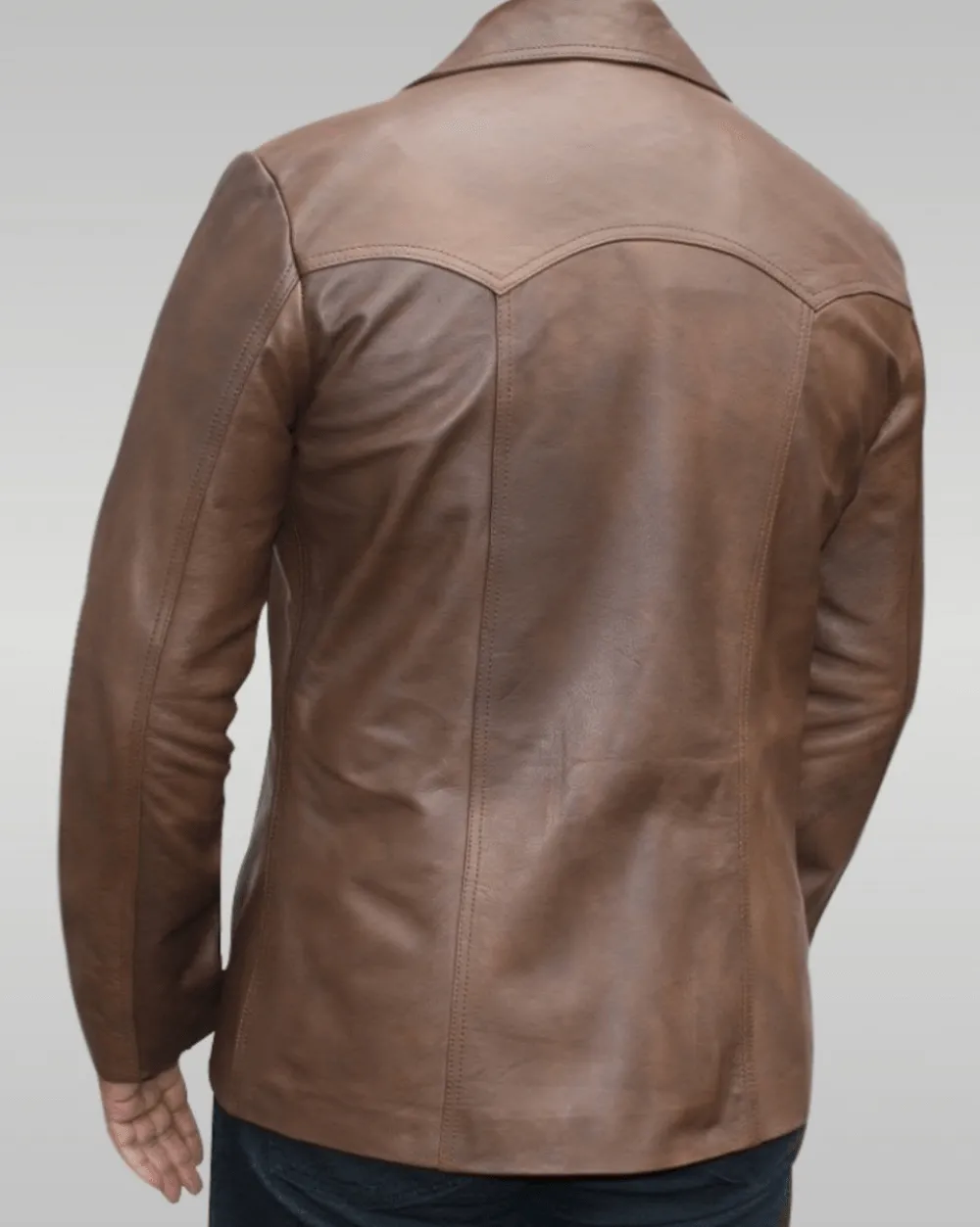 Mens Brown Vintage Leather Biker Jacket