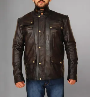 Mens Dark Brown Leather Jacket