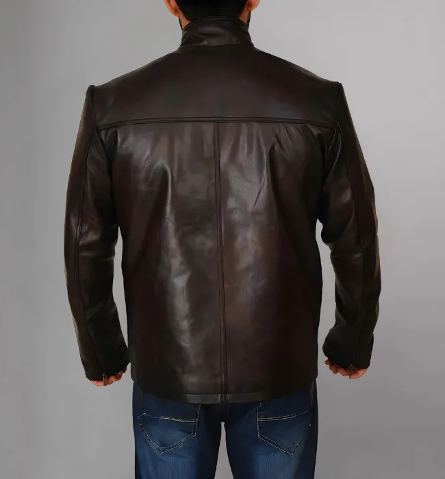 Mens Dark Brown Leather Jacket