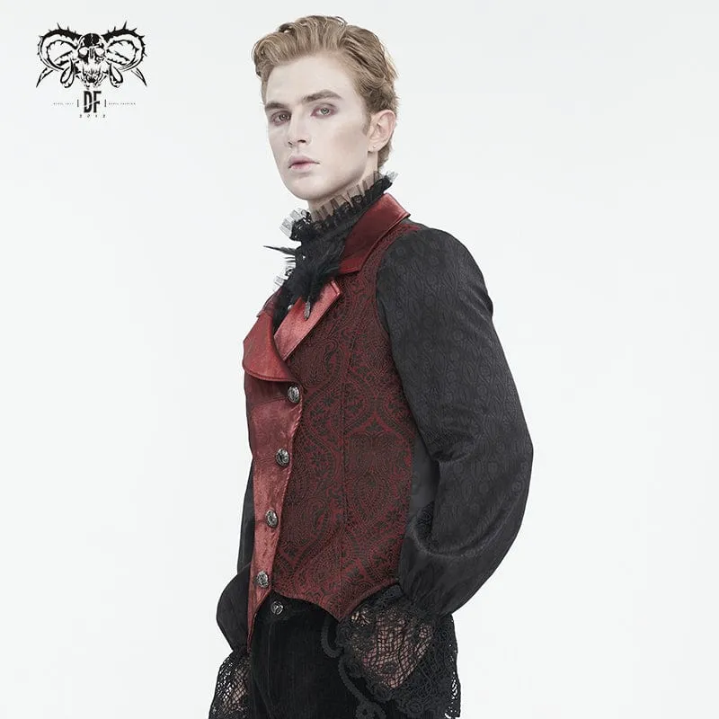 Men's Gothic Embossed Feather Waistcoat