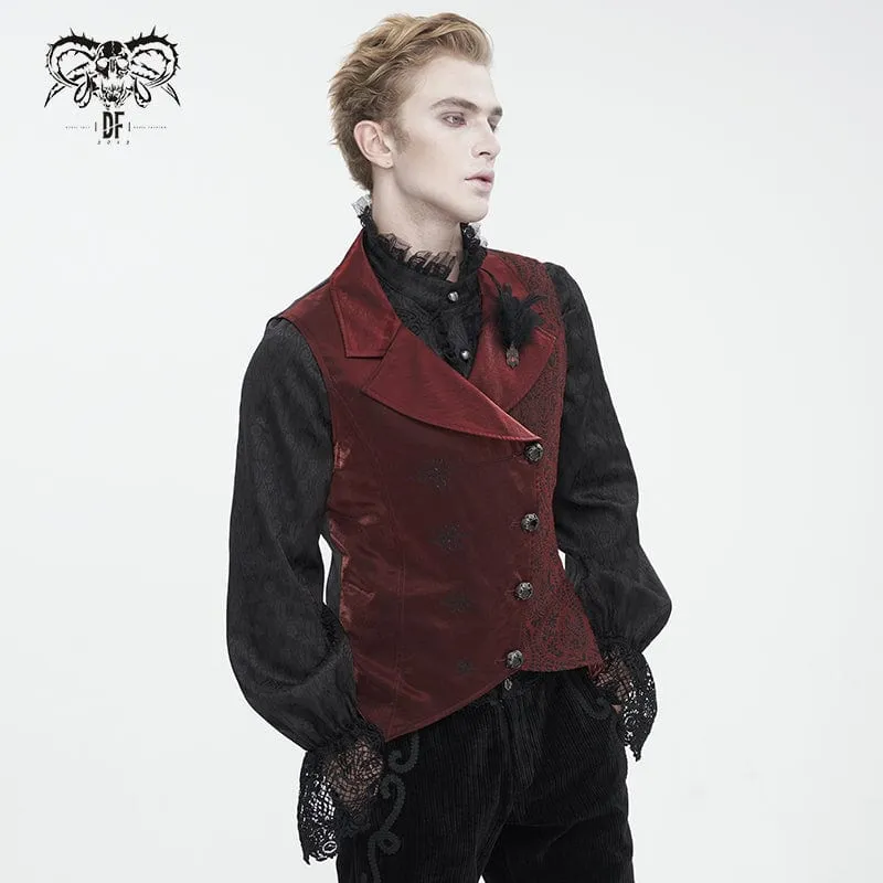 Men's Gothic Embossed Feather Waistcoat