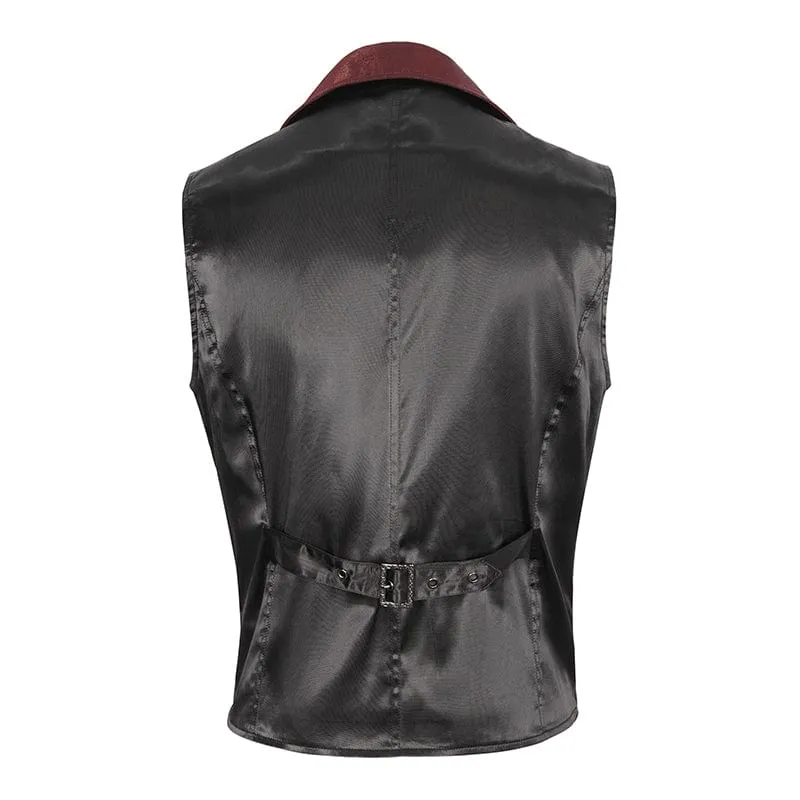 Men's Gothic Embossed Feather Waistcoat