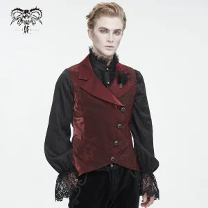 Men's Gothic Embossed Feather Waistcoat