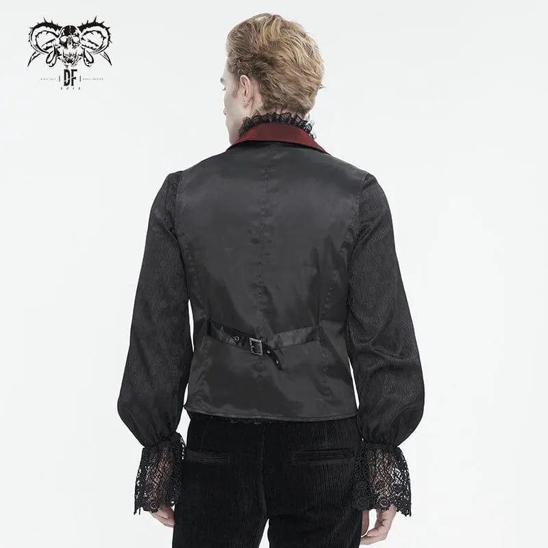 Men's Gothic Embossed Feather Waistcoat