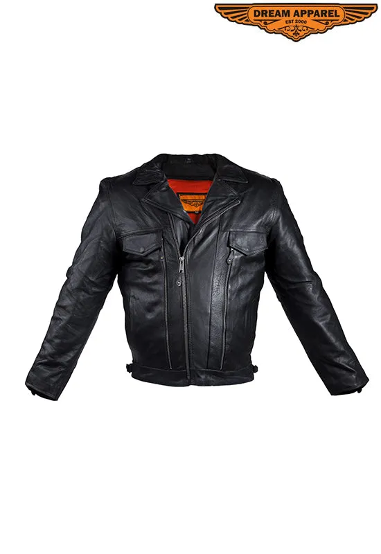 Mens Racer Jacket With Snap Down Collar