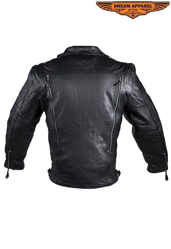 Mens Racer Jacket With Snap Down Collar