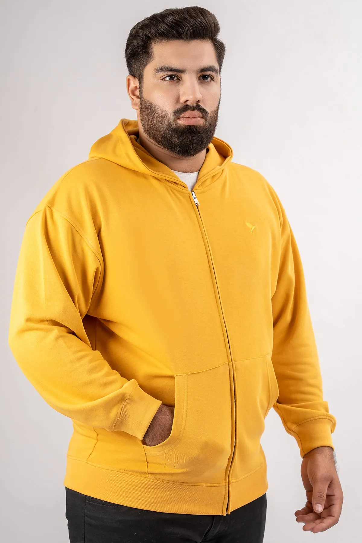 Mineral Yellow Relaxed Fit  Zip Through hoodie (Plus Size) - S24 - UH0019P