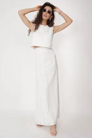 Nat Maxi Skirt White