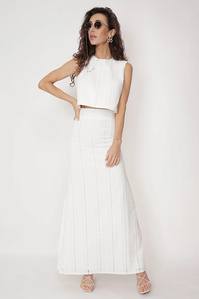 Nat Maxi Skirt White