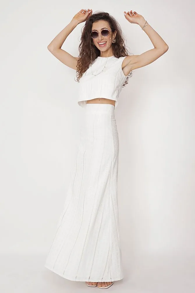 Nat Maxi Skirt White