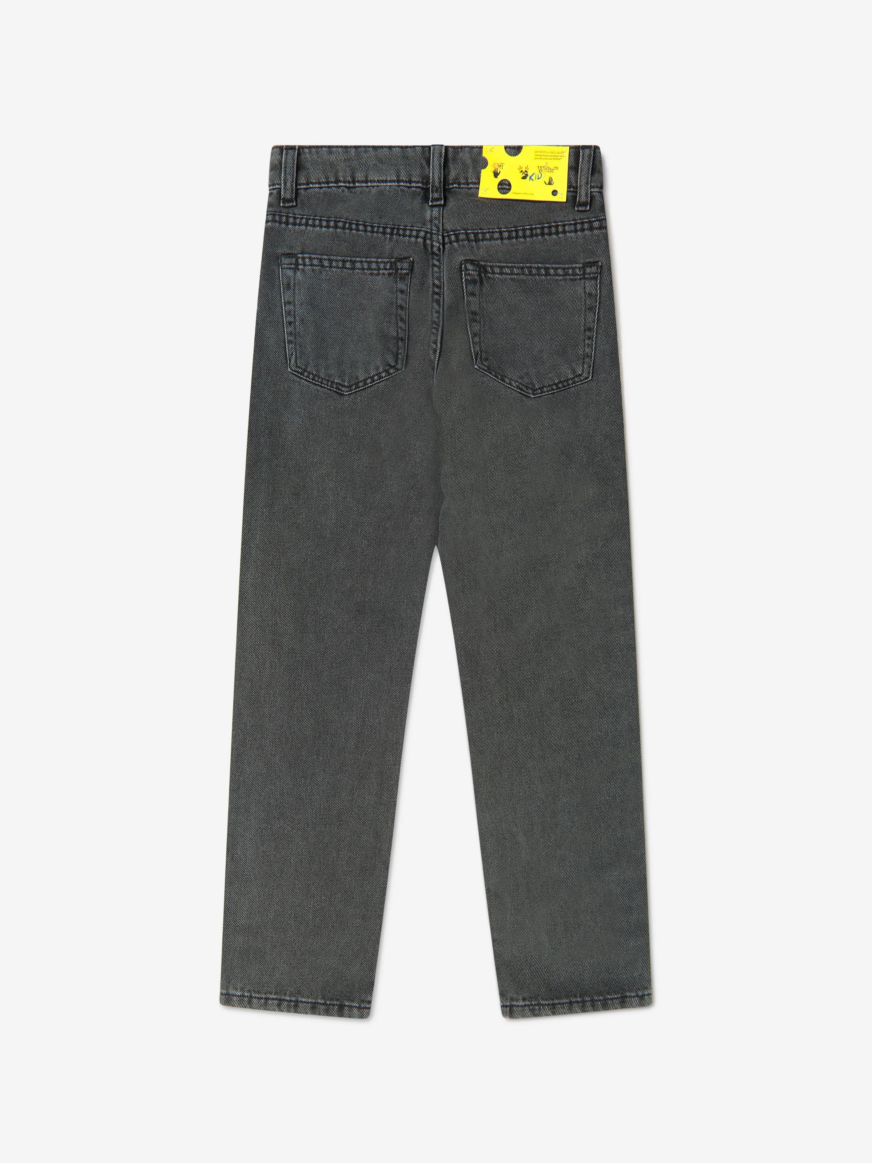 Off-White Boys Industrial Logo Denim Jeans