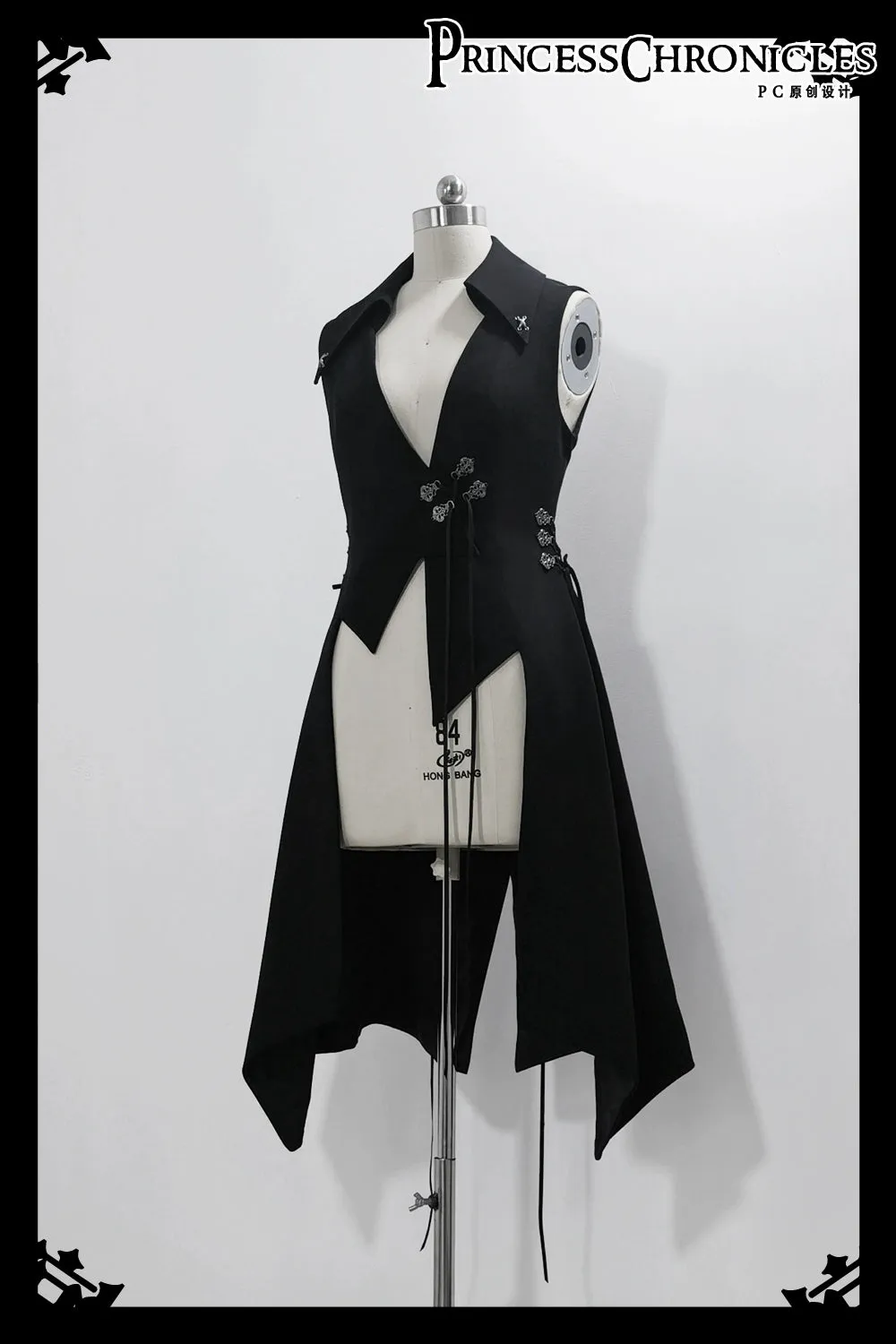 Princess Chronicles~Crimson Ash Zero~Ouji Lolita Vest Handsome Slim Long Black Vest