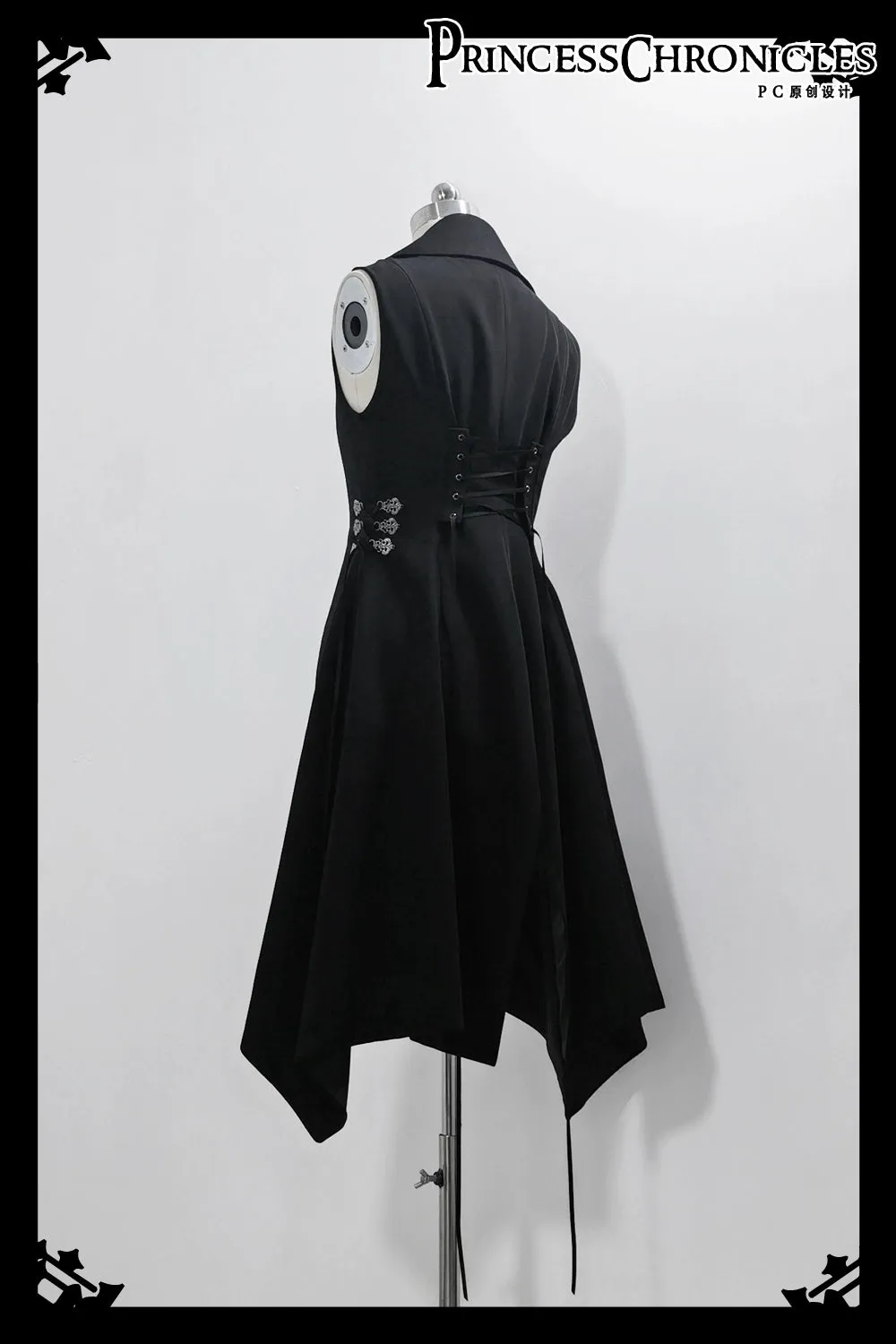 Princess Chronicles~Crimson Ash Zero~Ouji Lolita Vest Handsome Slim Long Black Vest