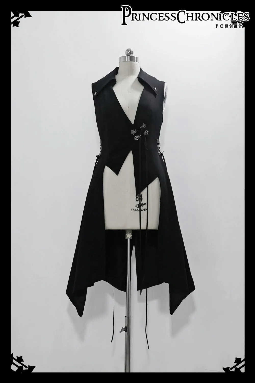 Princess Chronicles~Crimson Ash Zero~Ouji Lolita Vest Handsome Slim Long Black Vest