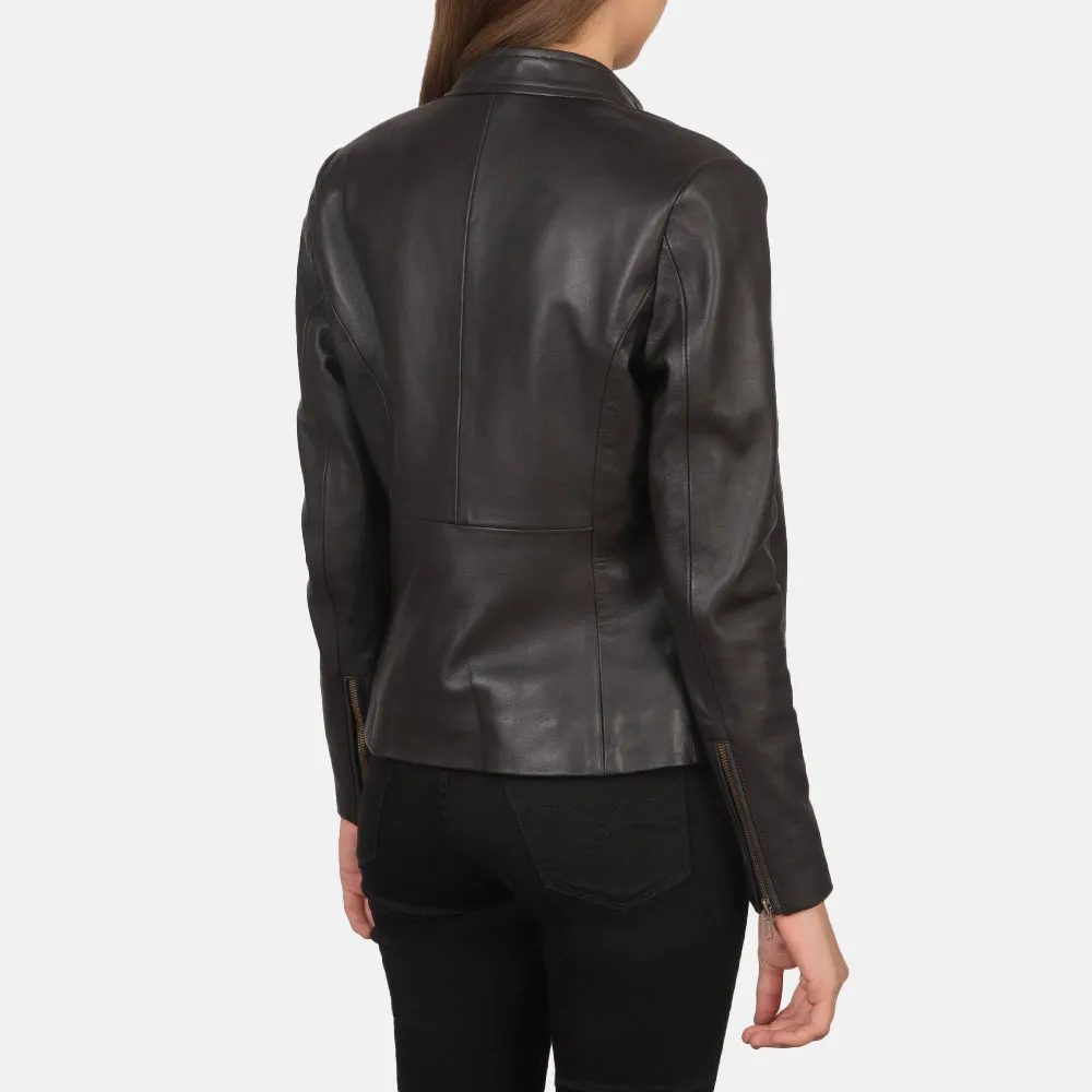 Rave Brown Leather Biker Jacket