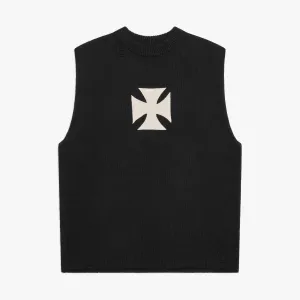 RAW CROSS KNITTED VEST