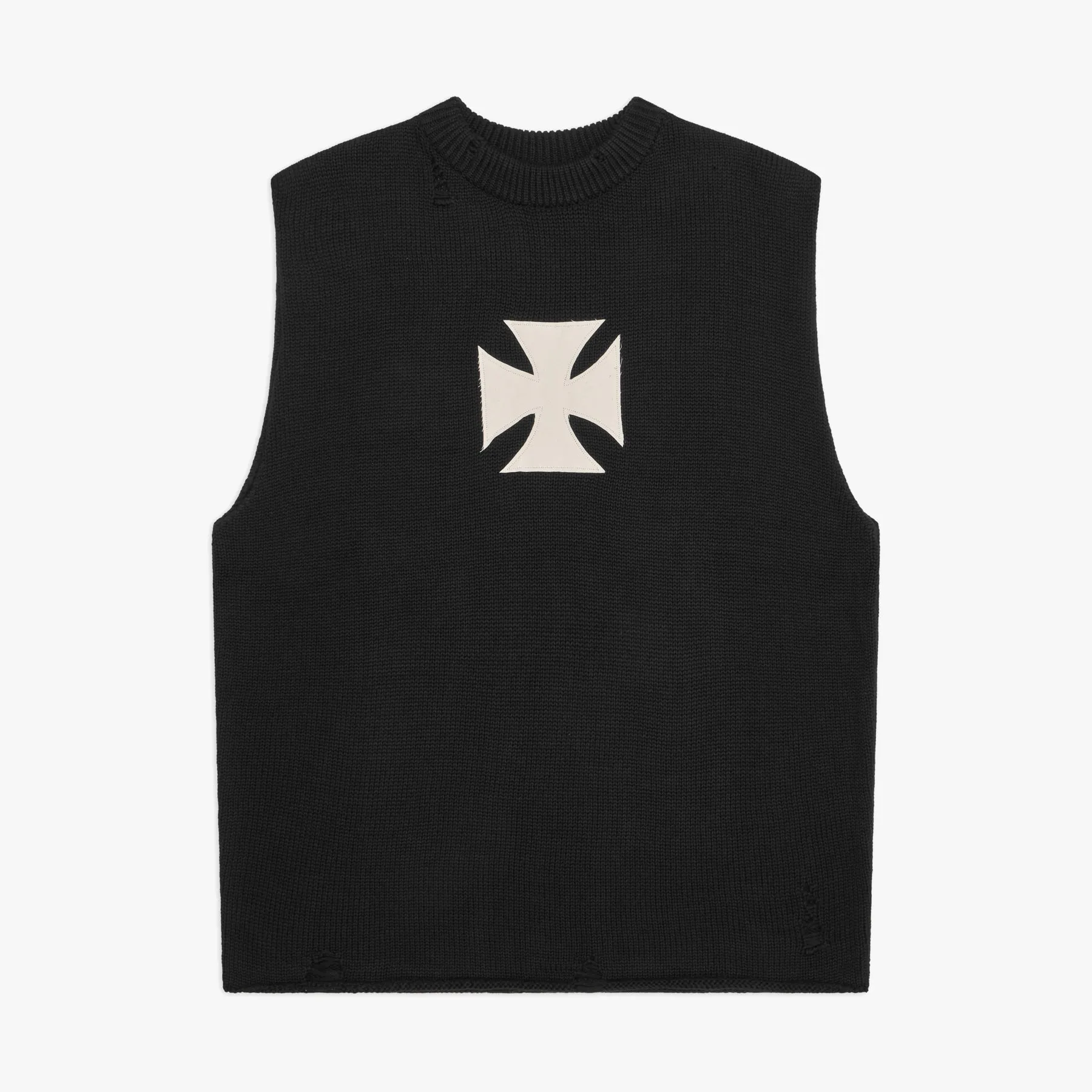 RAW CROSS KNITTED VEST