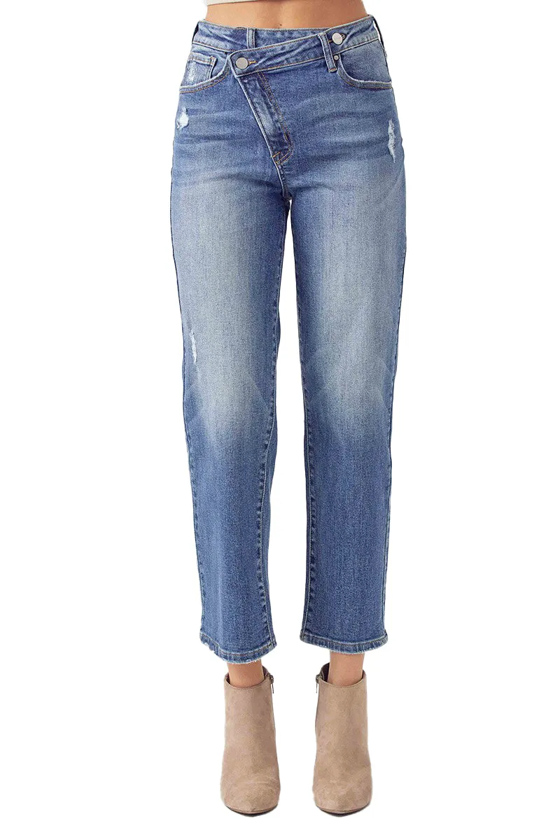 Risen Jeans - High Rise Crossover Tapered Jeans - RDP5060