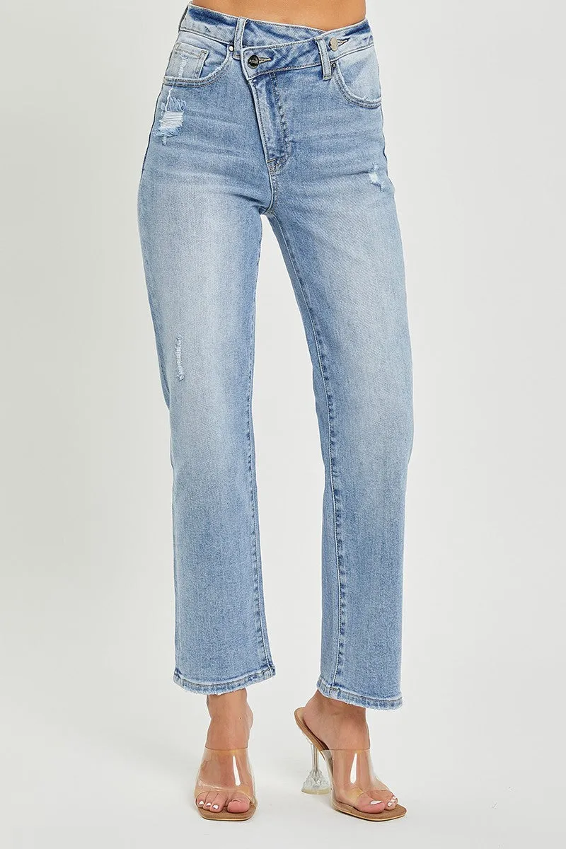 Risen Jeans - High Rise Crossover Tapered Jeans - RDP5060