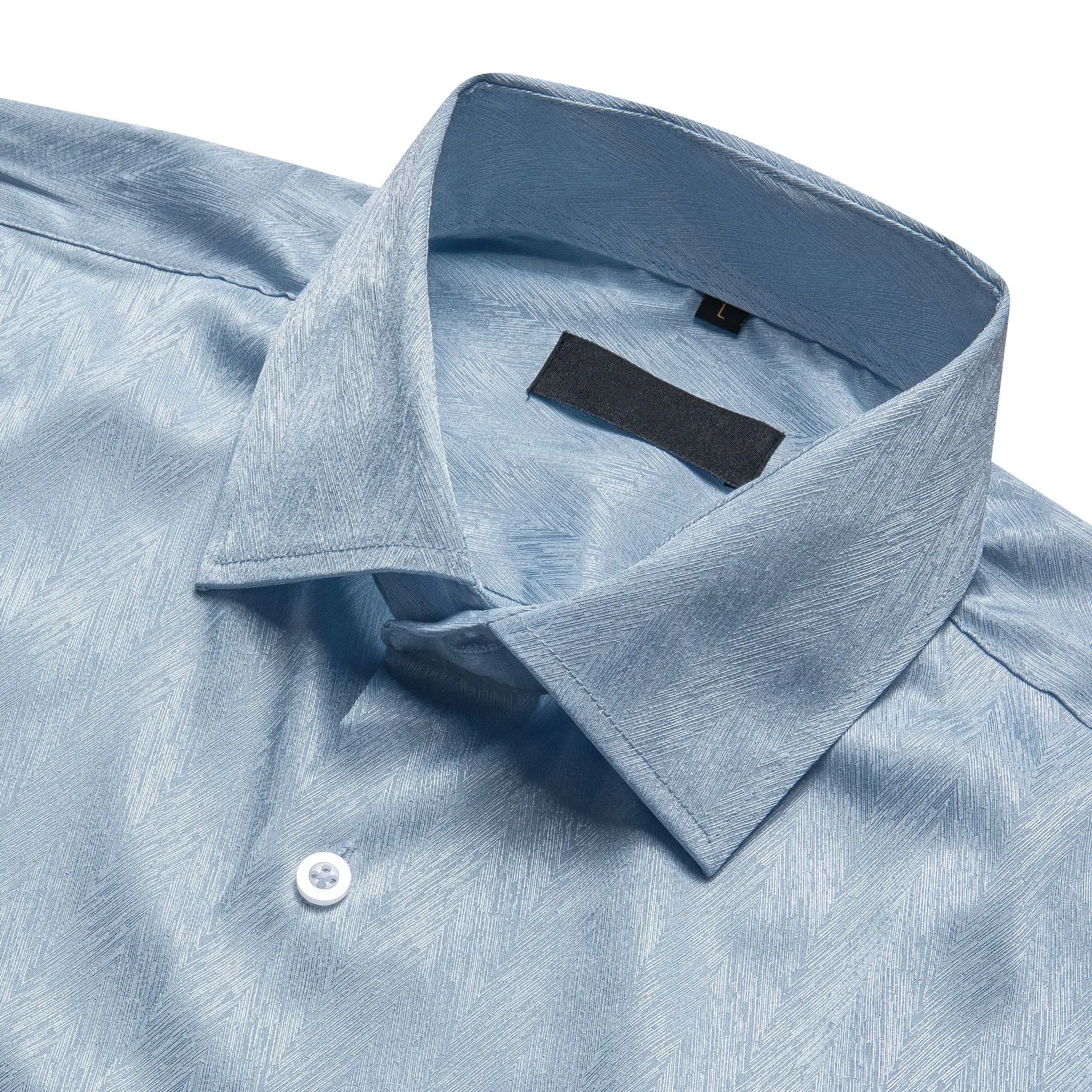 Sea Blue Solid Men's Short Sleeve Shirt