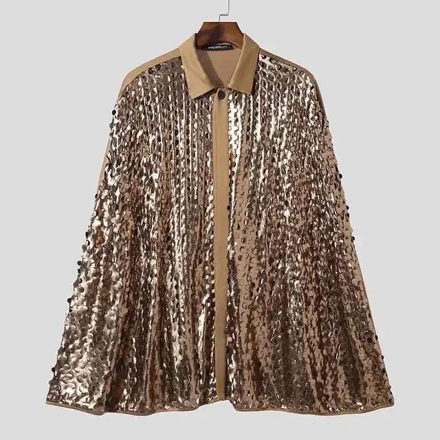 Shiny Sequins Cape Outer