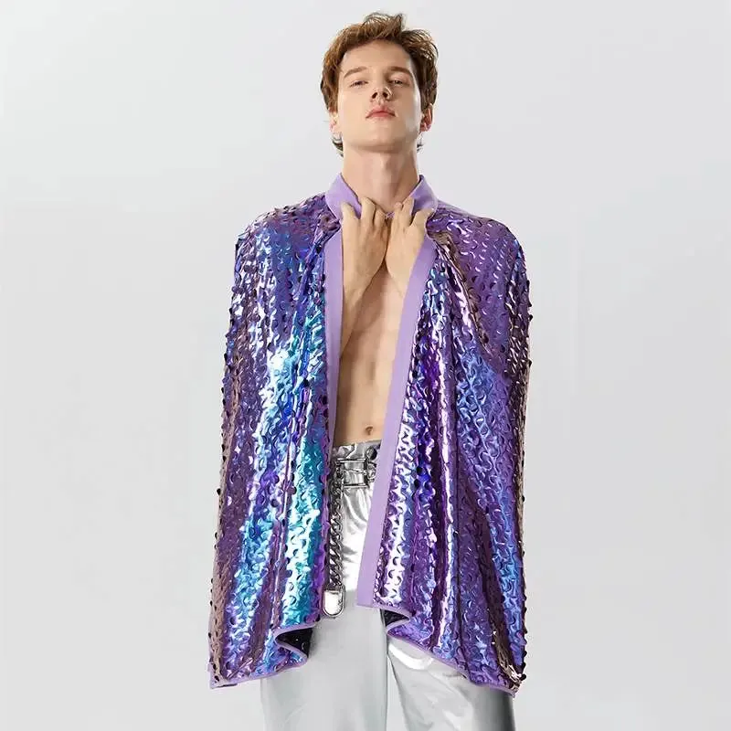 Shiny Sequins Cape Outer